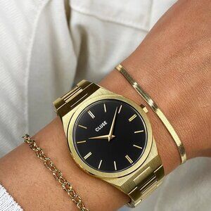 BRAND NEW Vigoureux Watch Steel, Black, Gold Colour